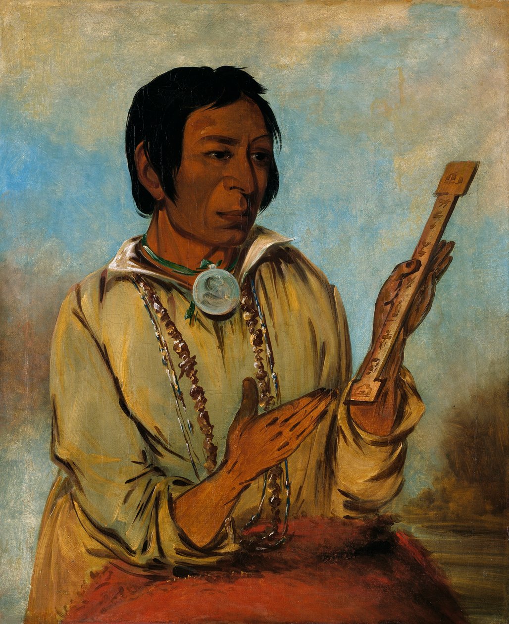 Ma-šée-na, Losí rohy, náčelník poddruhů od George Catlin