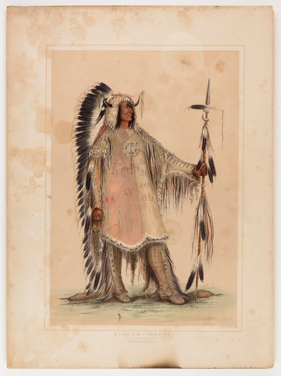 Mah-to-toh-pa, náčelník Mandanů od George Catlin