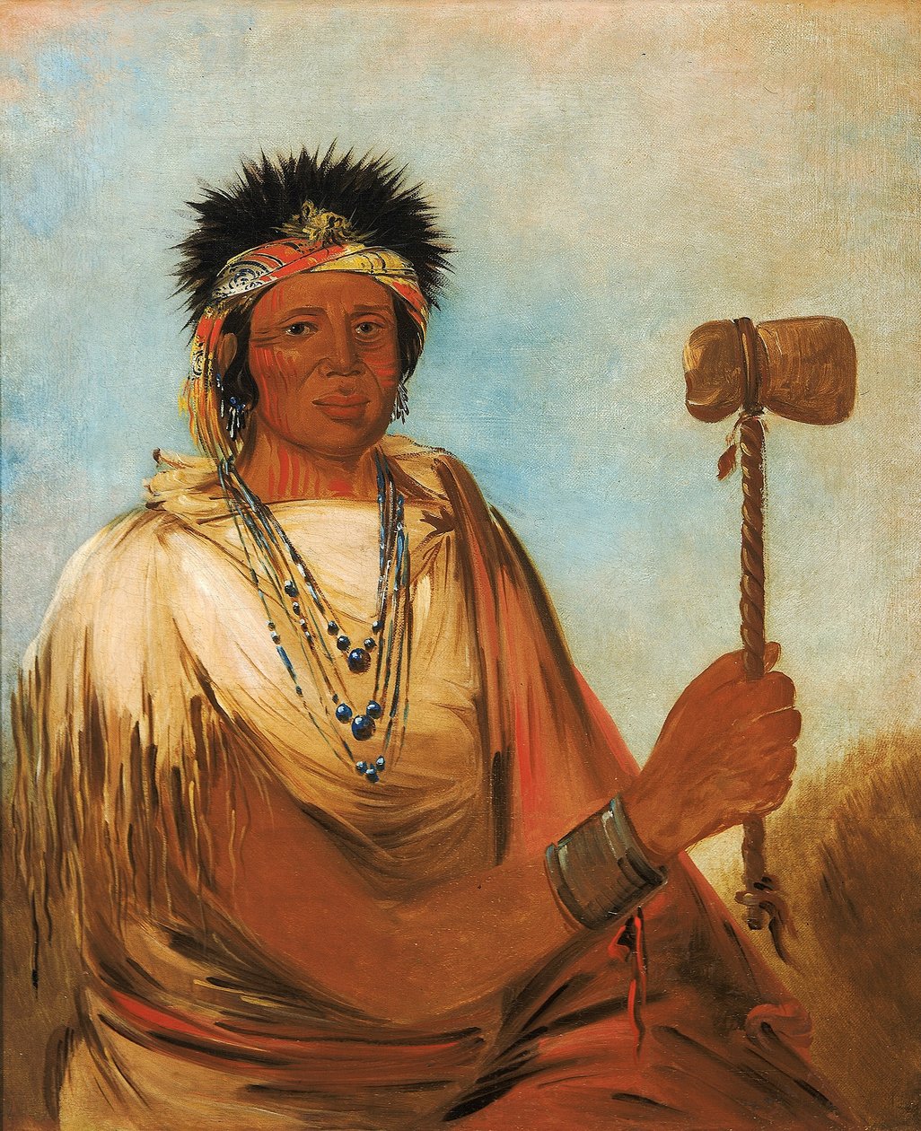 Men-són-se-ah, Levá ruka, bojovník od George Catlin
