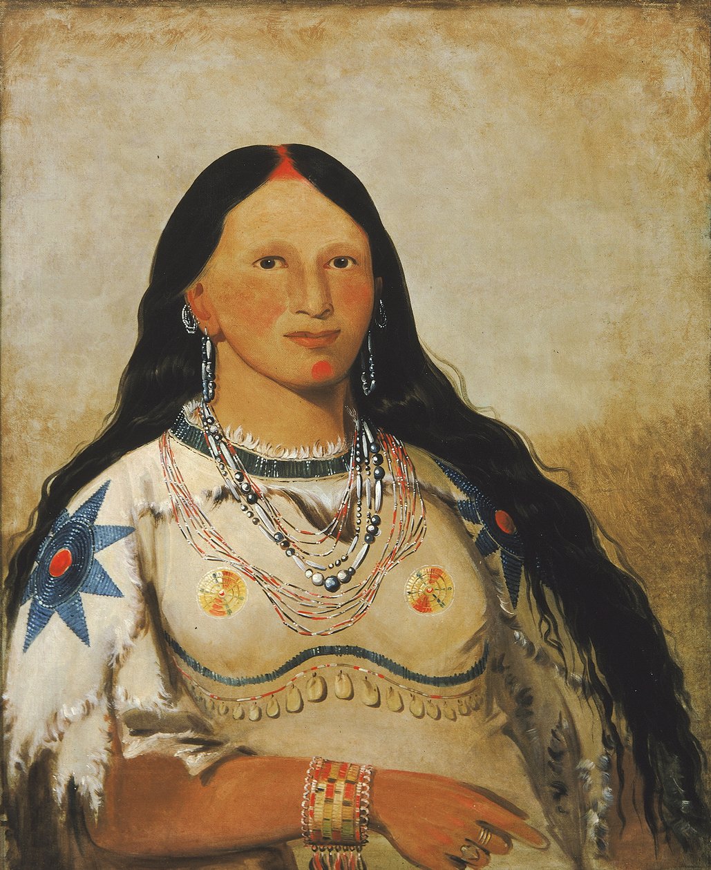 I-néek-ee-sunk-te-ka, Mink, krásná dívka, 1832. od George Catlin