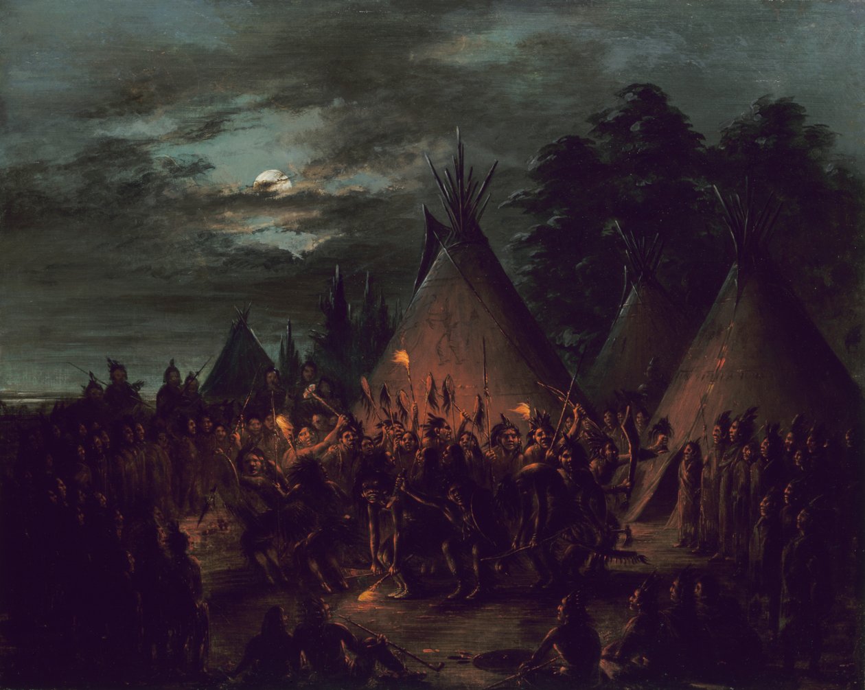 Skalpový tanec, Siouxové, 1845-1848. od George Catlin