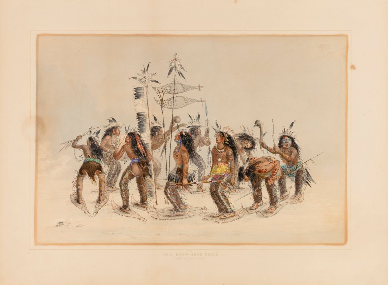 Tanec na sněžnicích - č. 14 od George Catlin