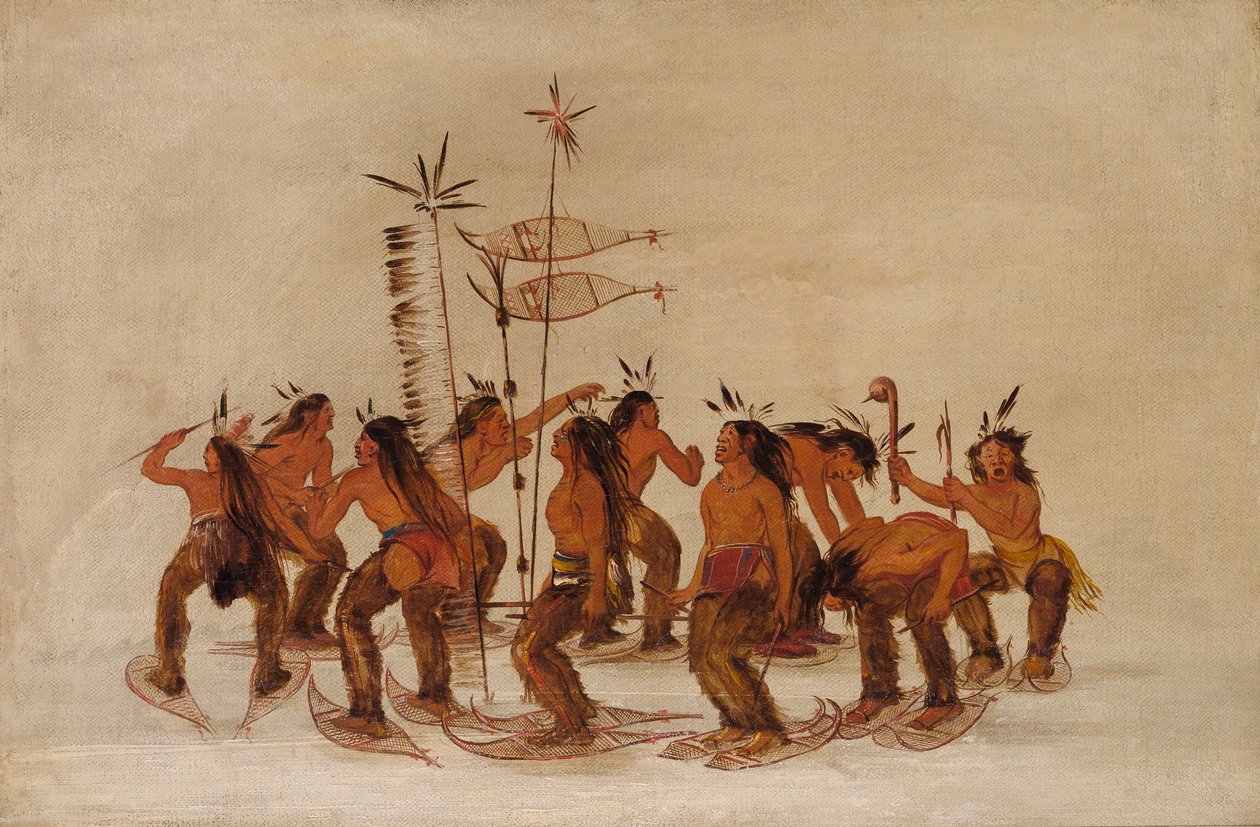 Tanec na sněžnicích při prvním sněžení od George Catlin
