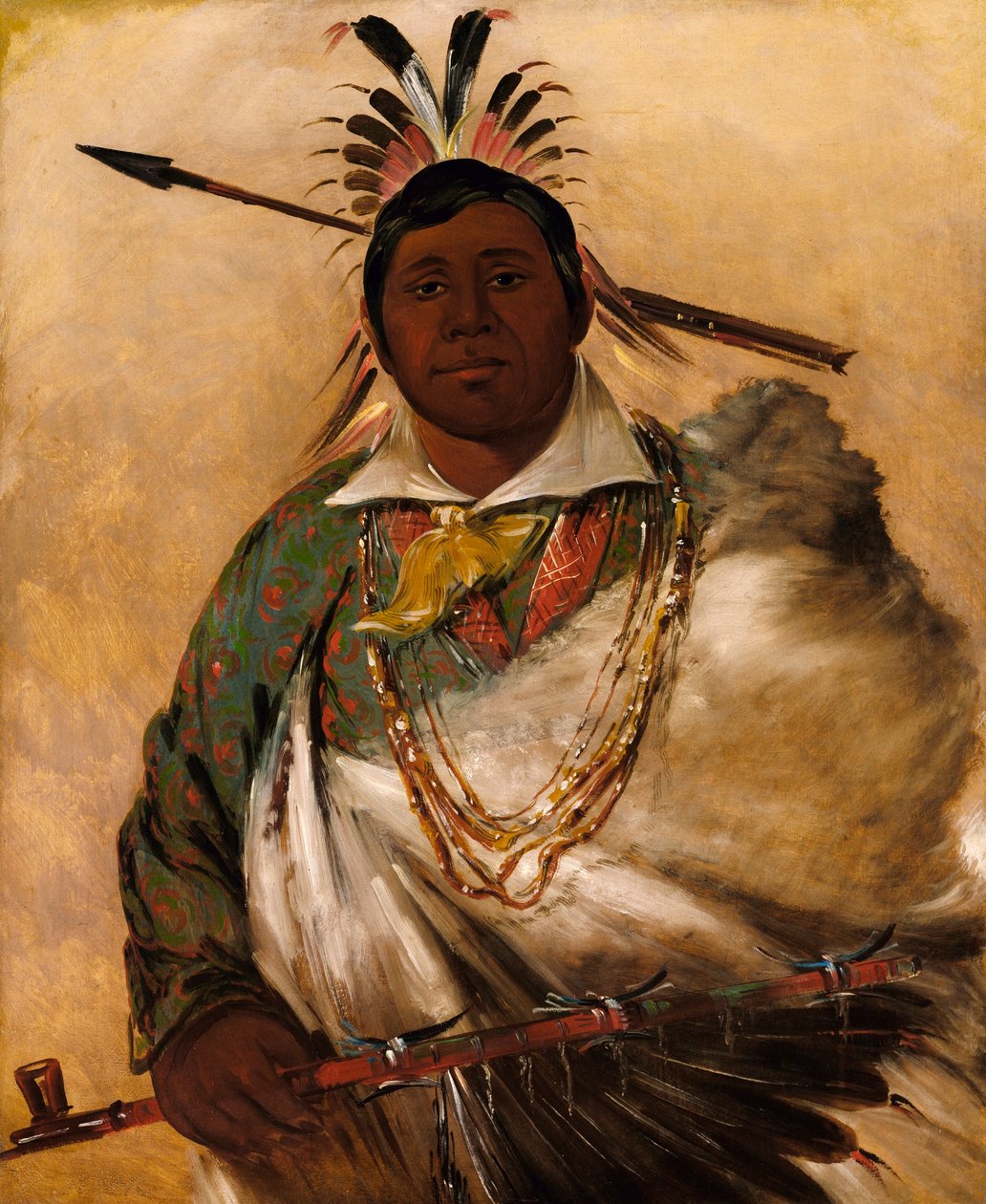 Téh-ke-néh-kee, Černý plášť, náčelník od George Catlin