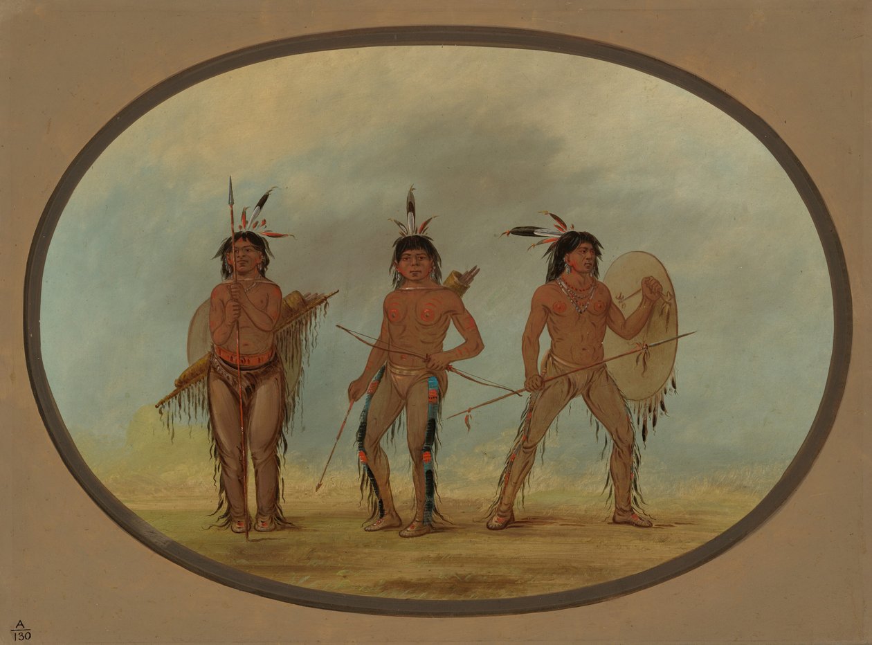 Tři Cheyenne Warriors, 18611869. od George Catlin