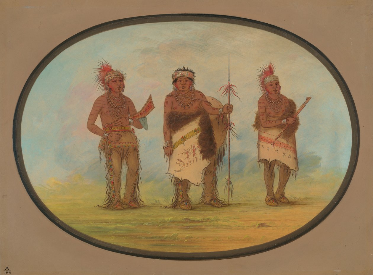 Tři indiáni z Iowy, 18611869. od George Catlin