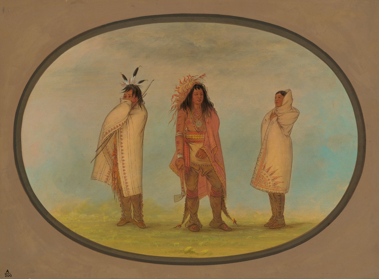 Tři Irokézští indiáni, 18611869. od George Catlin