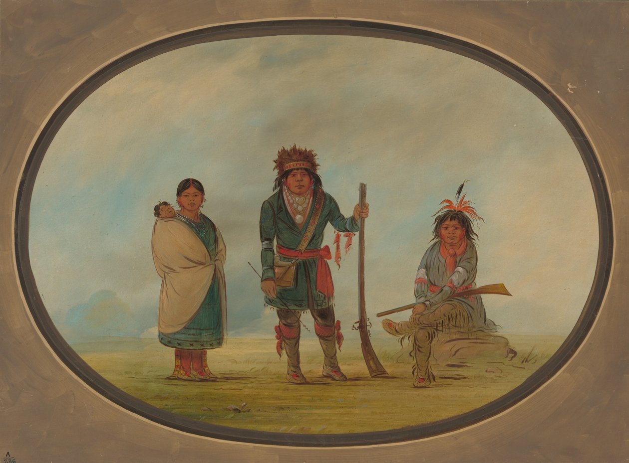 Tři Micmac Indians, 18611869. od George Catlin