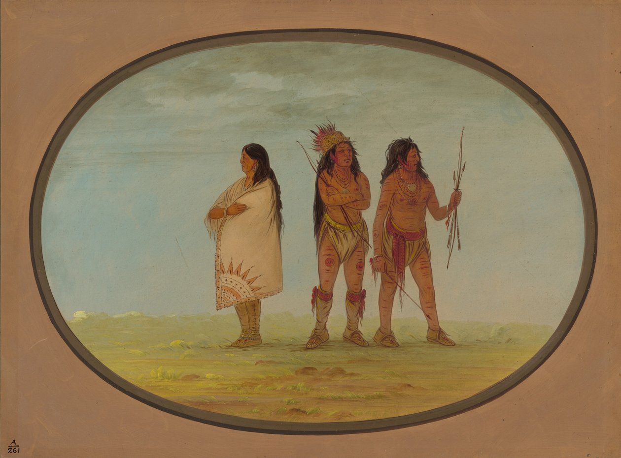 Tři indiáni z kmene Navaho, 18611869. od George Catlin