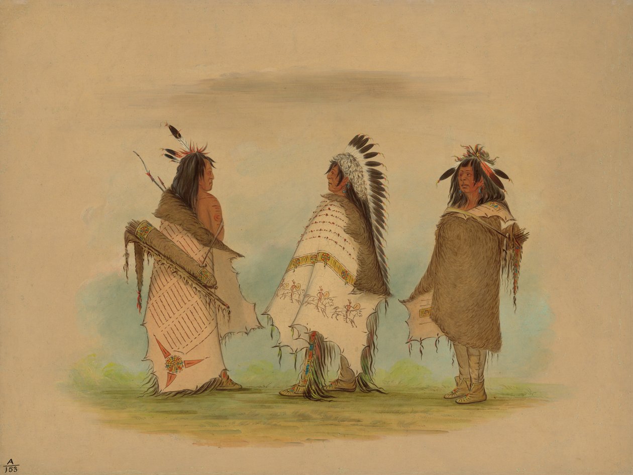 Tři šošonští válečníci, 1861. od George Catlin