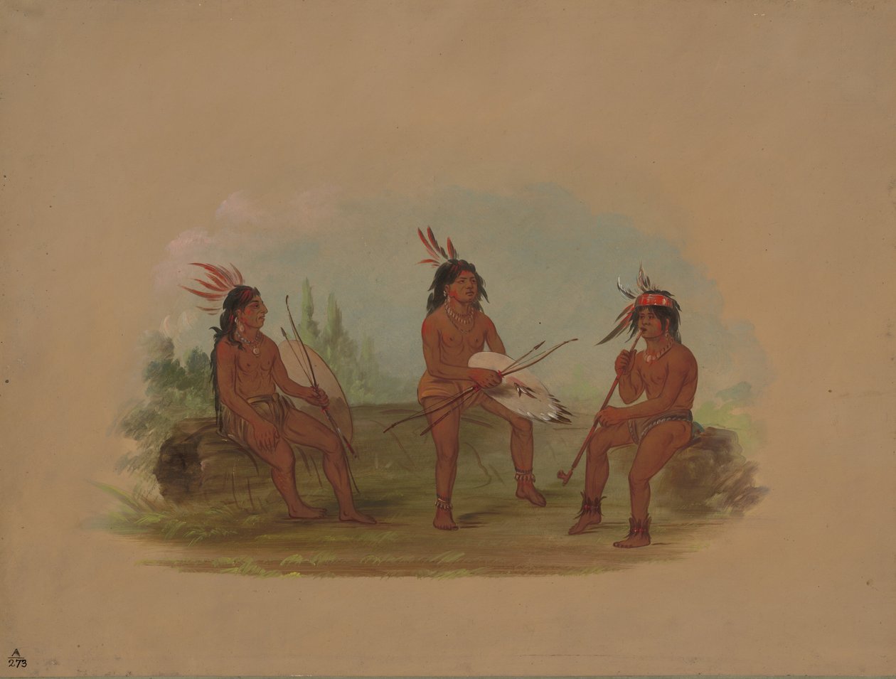 Tři mladí muži Chinook, 18551869. od George Catlin