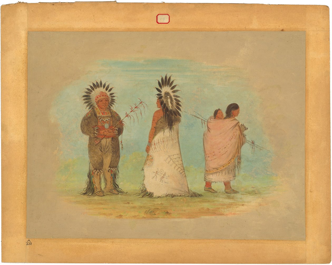 Dva náčelníci Ottoe a žena od George Catlin