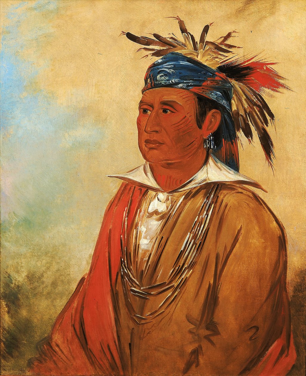 Wah-pón-jee-a, Labuť, bojovník od George Catlin