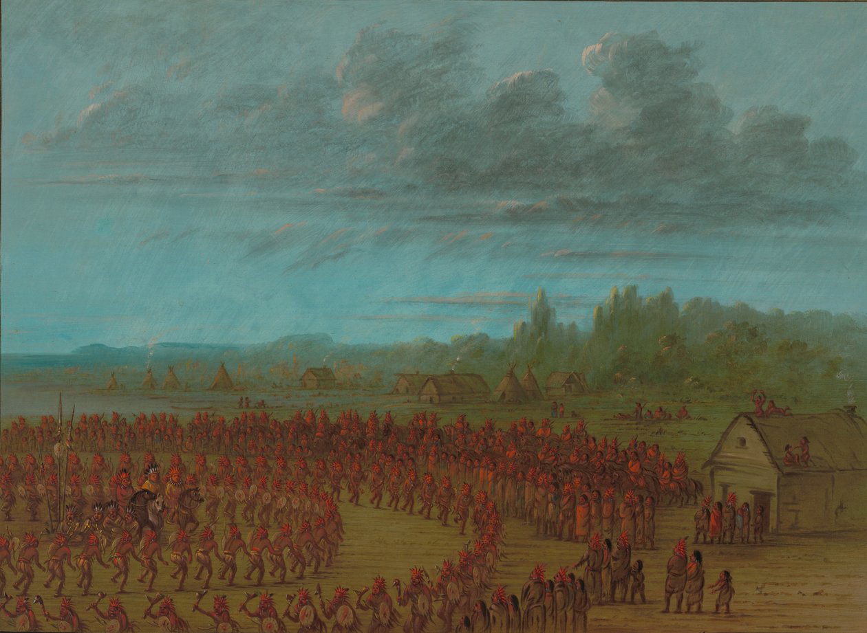 Válečný tanec Saukies, 18611869. od George Catlin