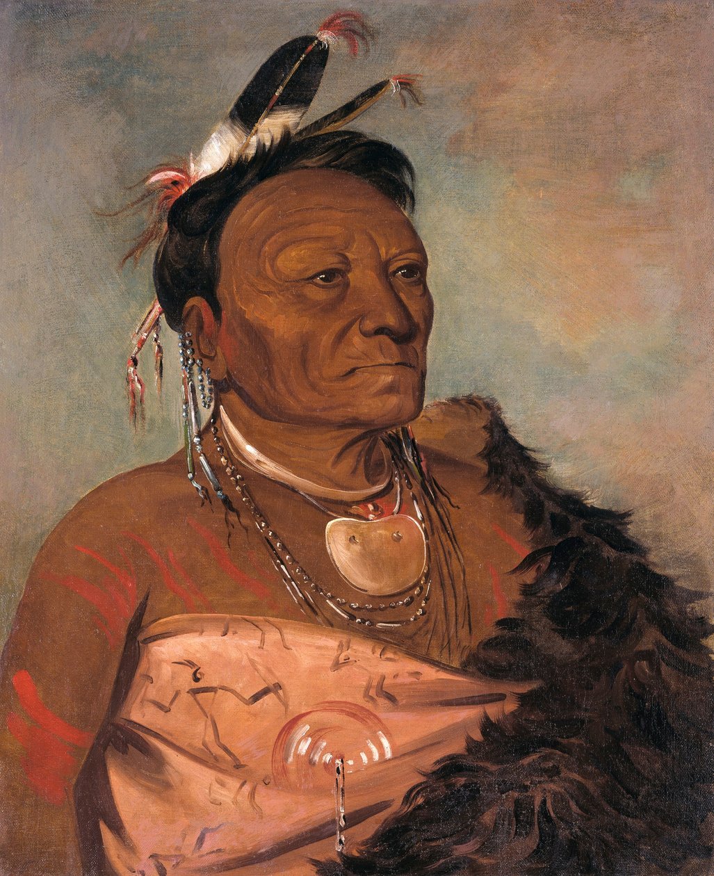 Wee-tá-ra-shá-ro, náčelník kmene od George Catlin