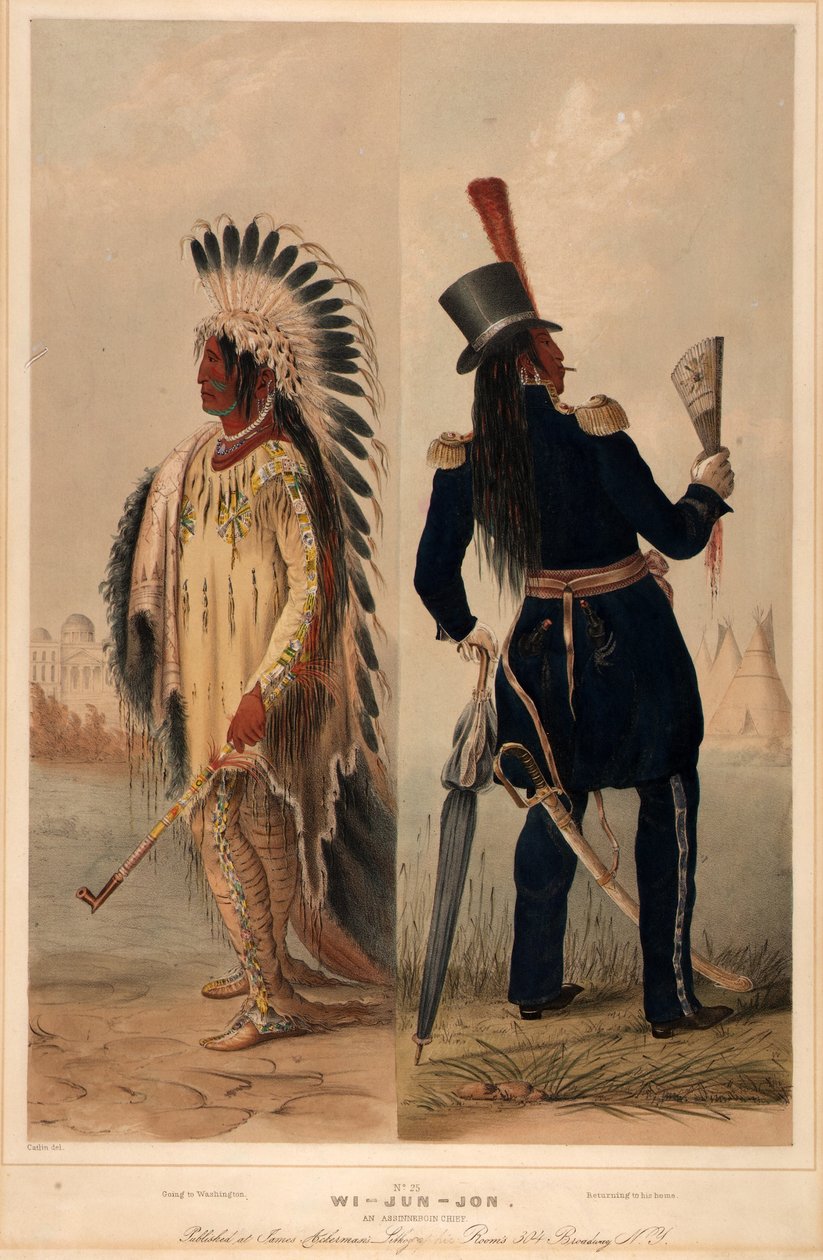 Wi-jun-jon. Náčelník Assinneboin. od George Catlin