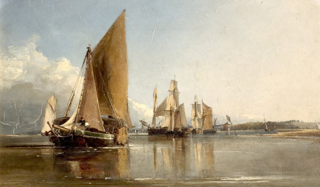 Lodě vplouvající do Medway od George Chambers