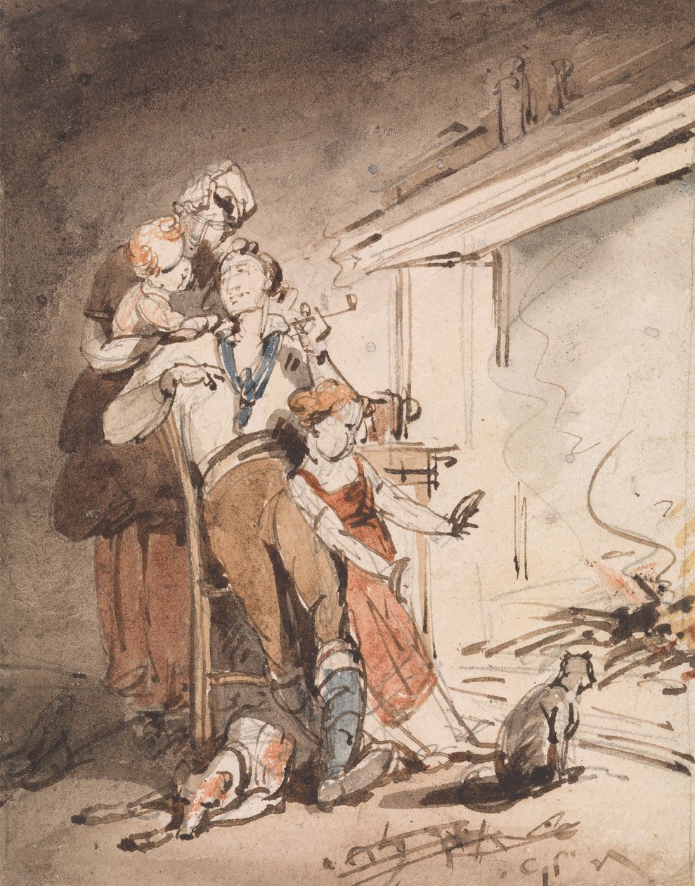 Námořník a jeho rodina od George Chinnery