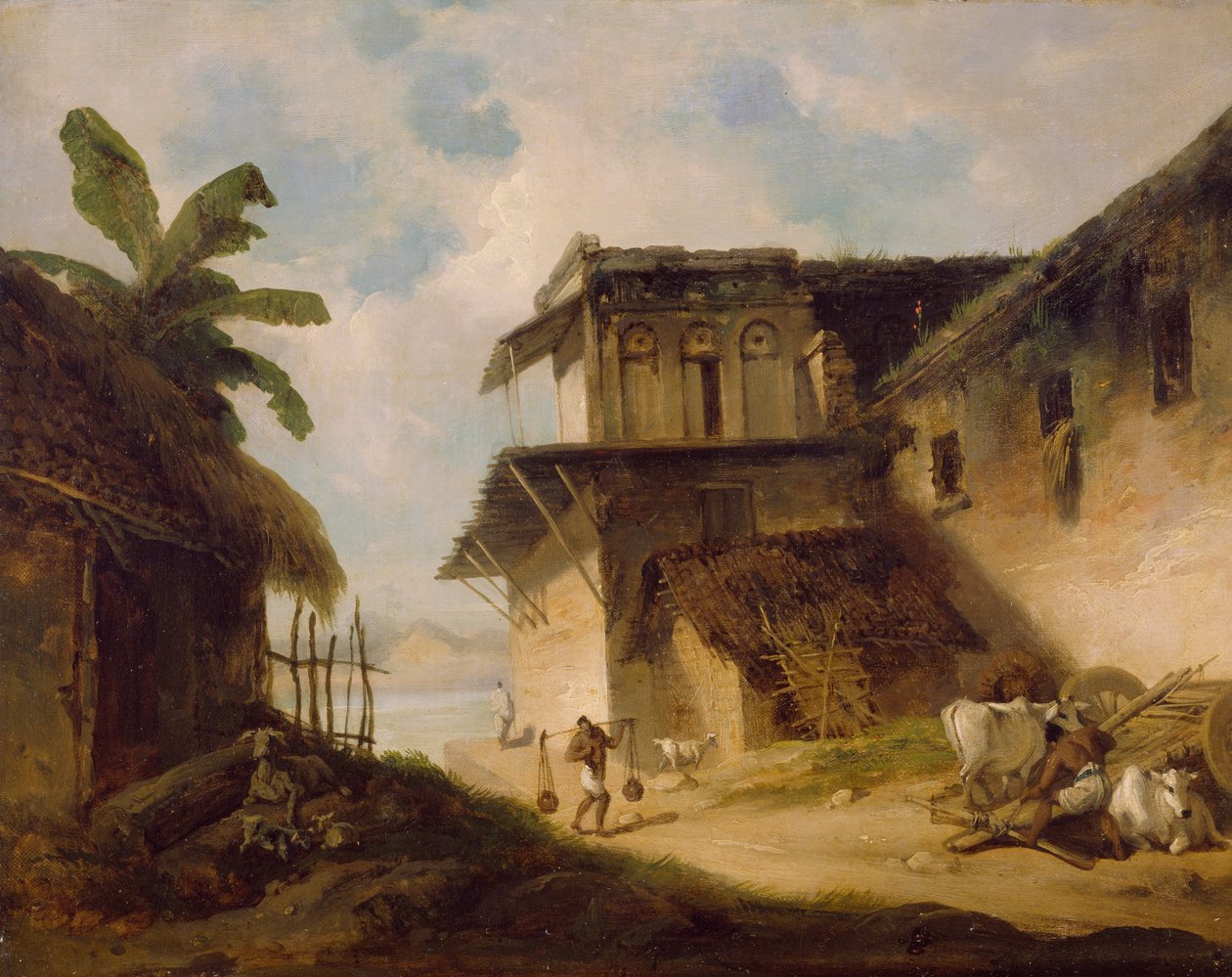 Bengálská vesnická scéna, 1819-1821 od George Chinnery