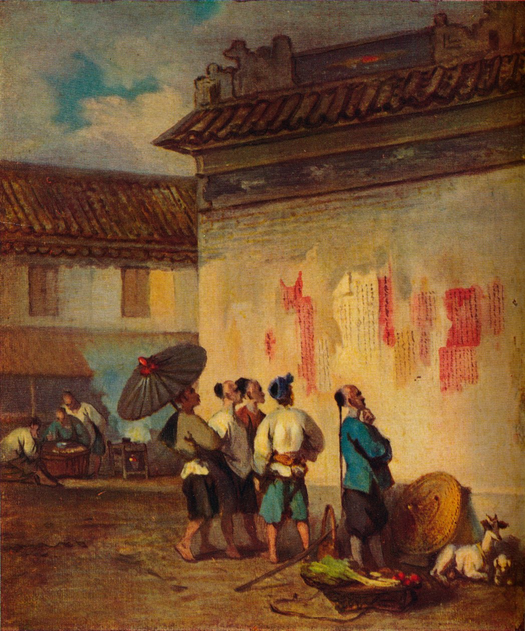 Coolies Reading a Proclamation, Macao, c1840 od George Chinnery