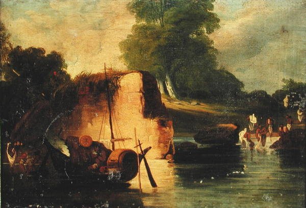 Bazén (olej na plátně) od George Chinnery