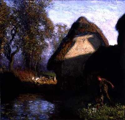 V zadní části stodoly od George Clausen