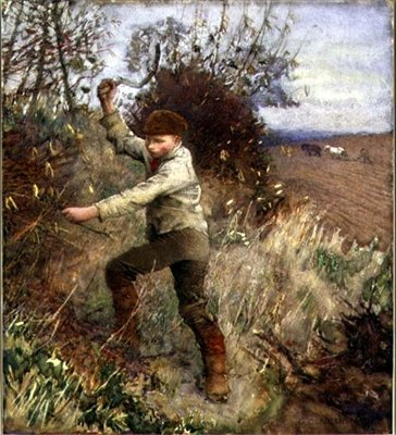 Chlapec stříhá živý plot, 1890 od George Clausen