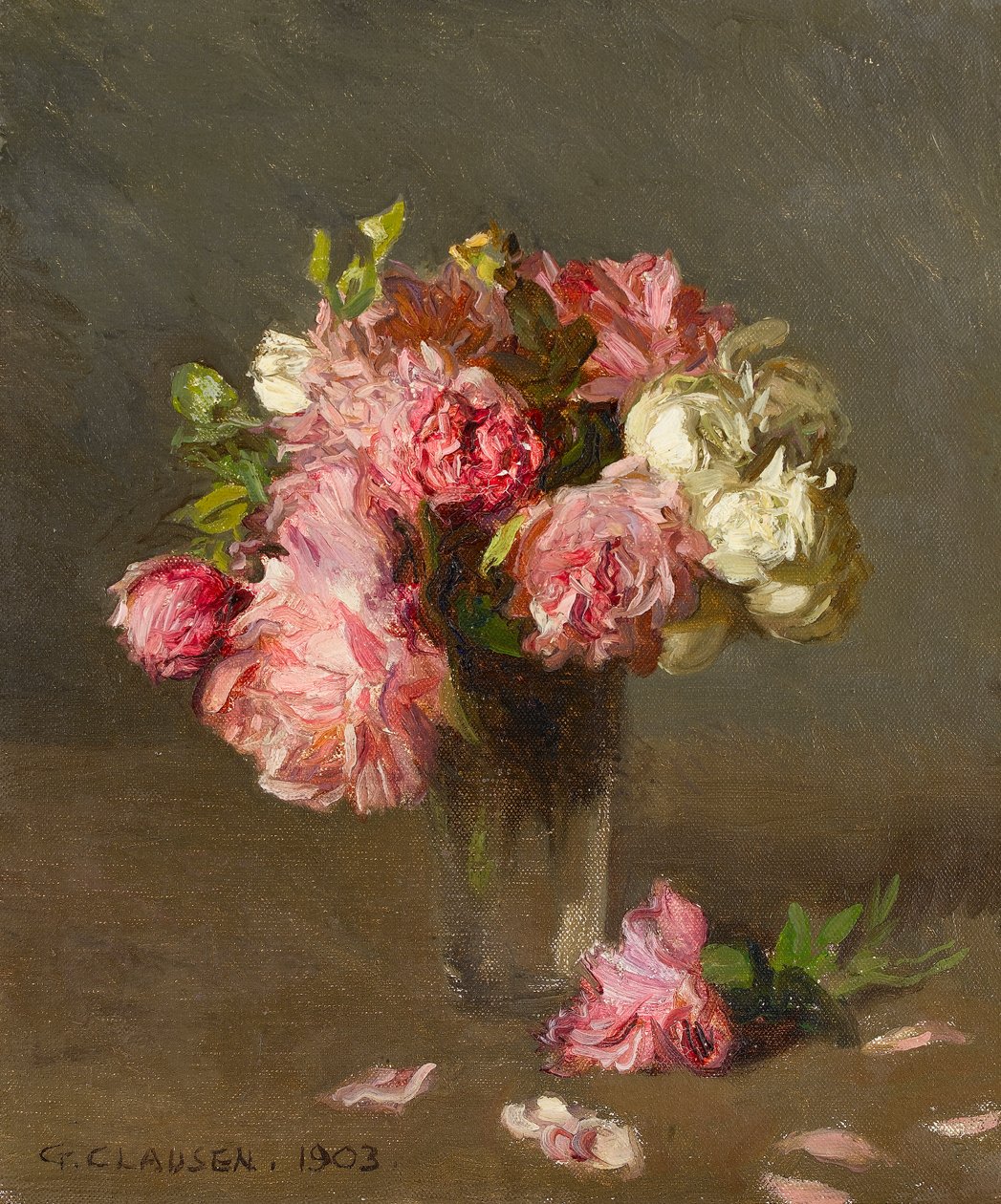 Růže ve váze od George Clausen