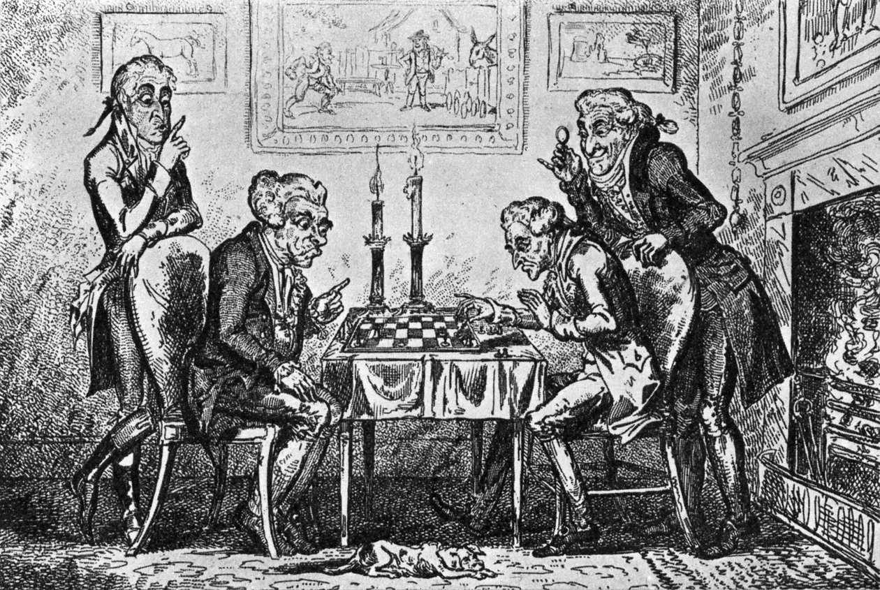 Hra v šachy od George Cruikshank