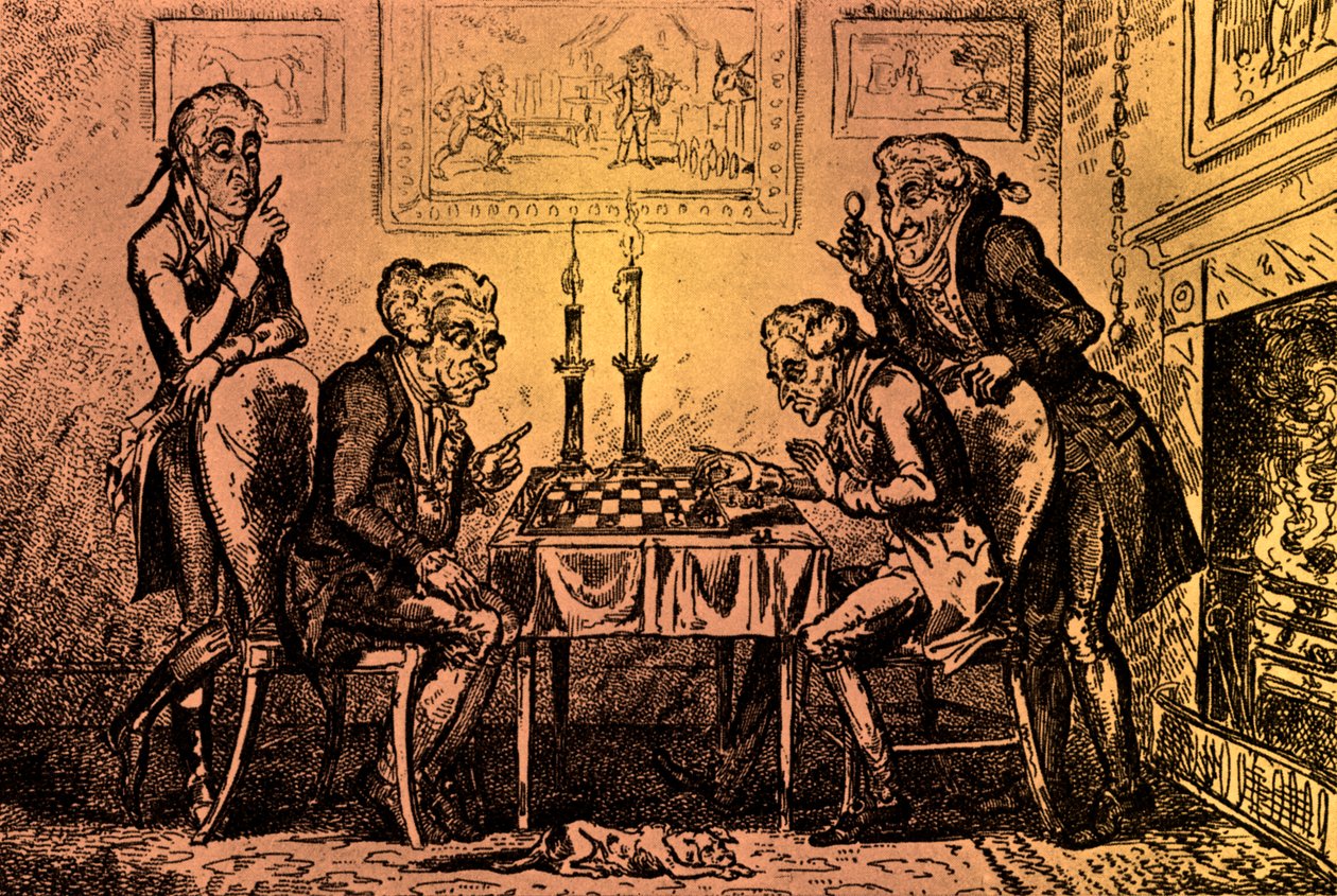 Hra v šachy od George Cruikshank
