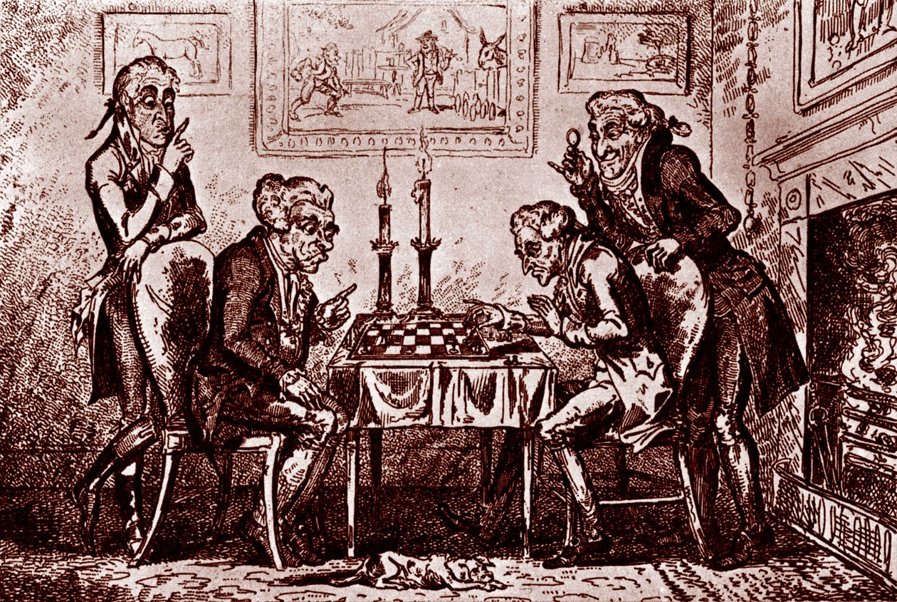 Hra v šachy od George Cruikshank