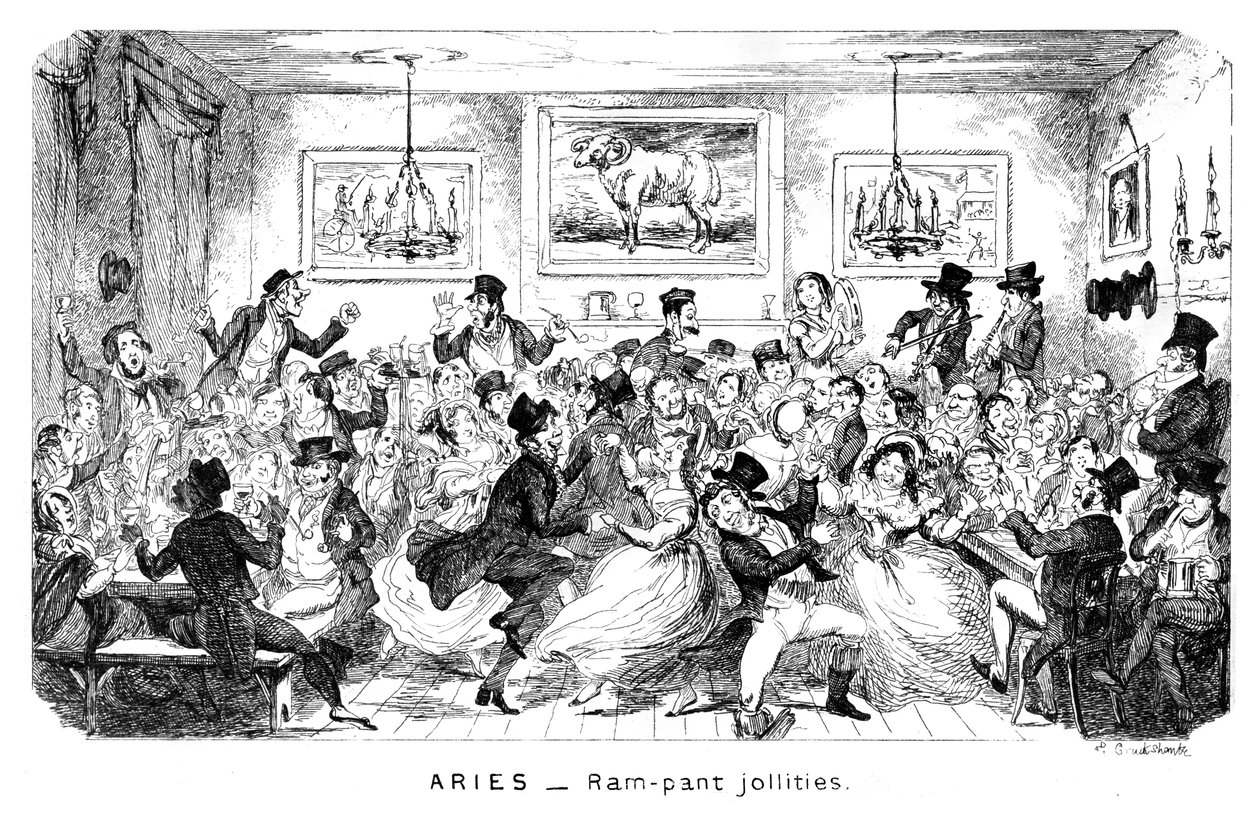 Beran - Ram-pant jollities, 19. století. od George Cruikshank