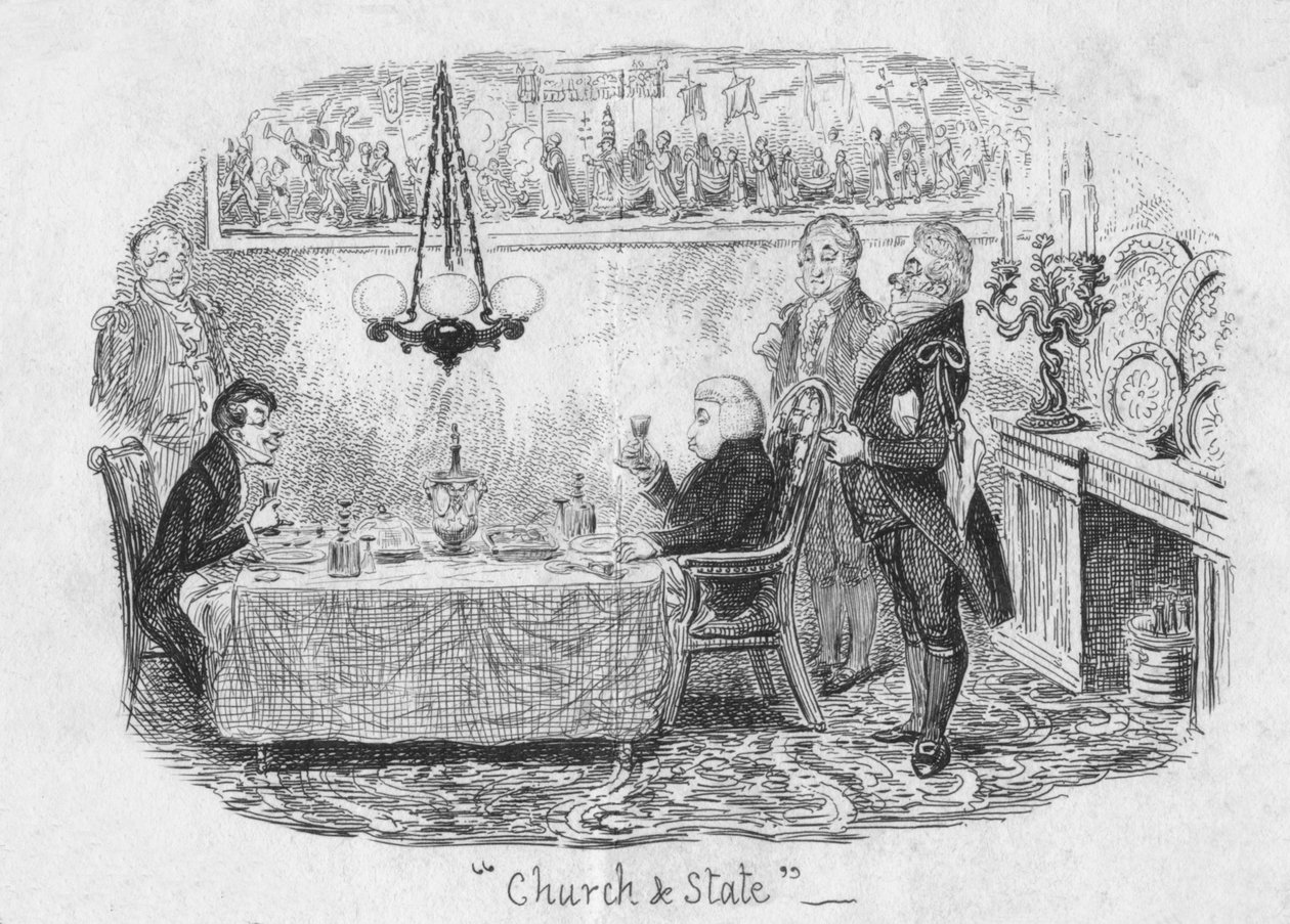 Církev a stát, 1829 od George Cruikshank