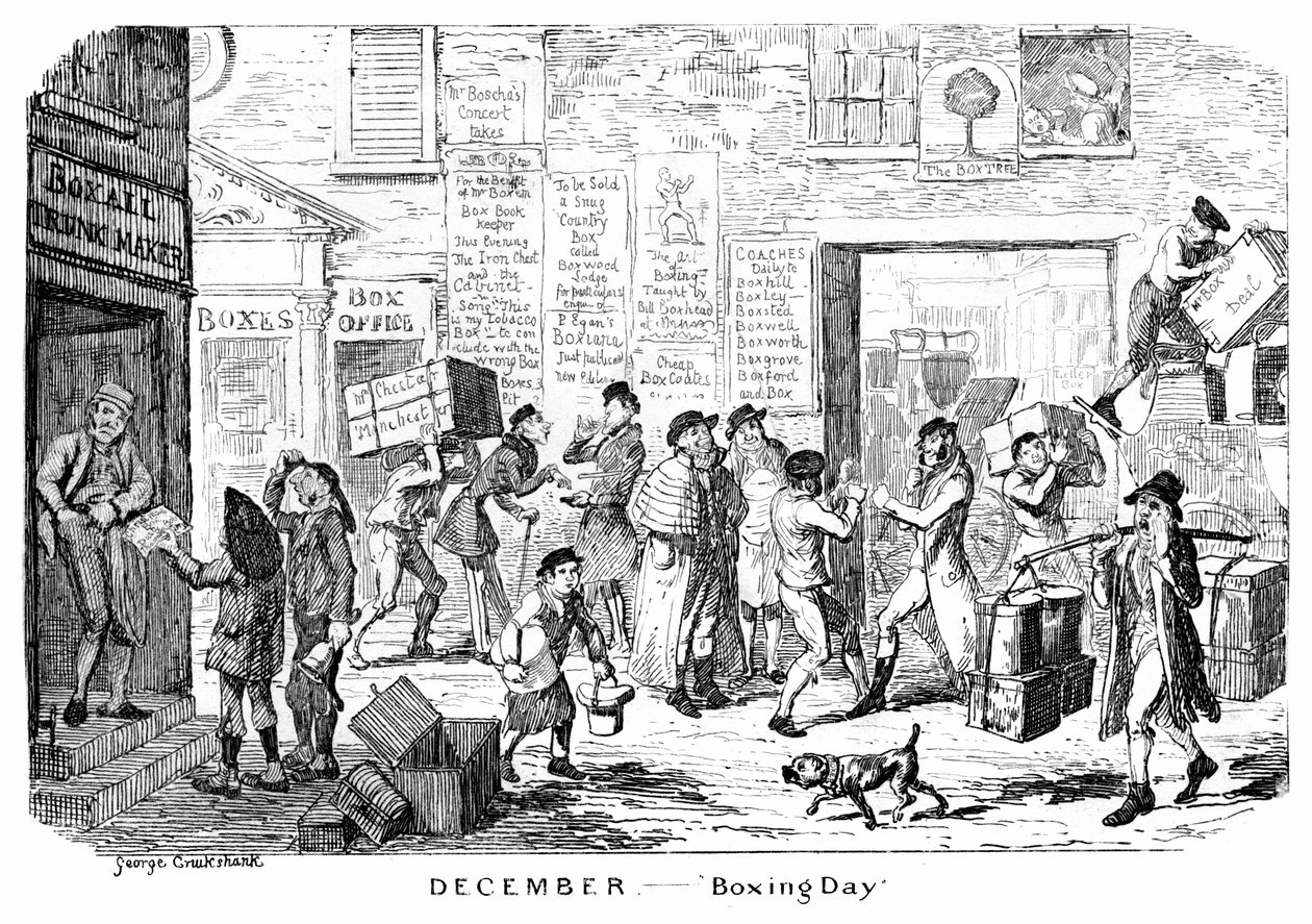 Prosinec - Boxing Day, 19. století. od George Cruikshank