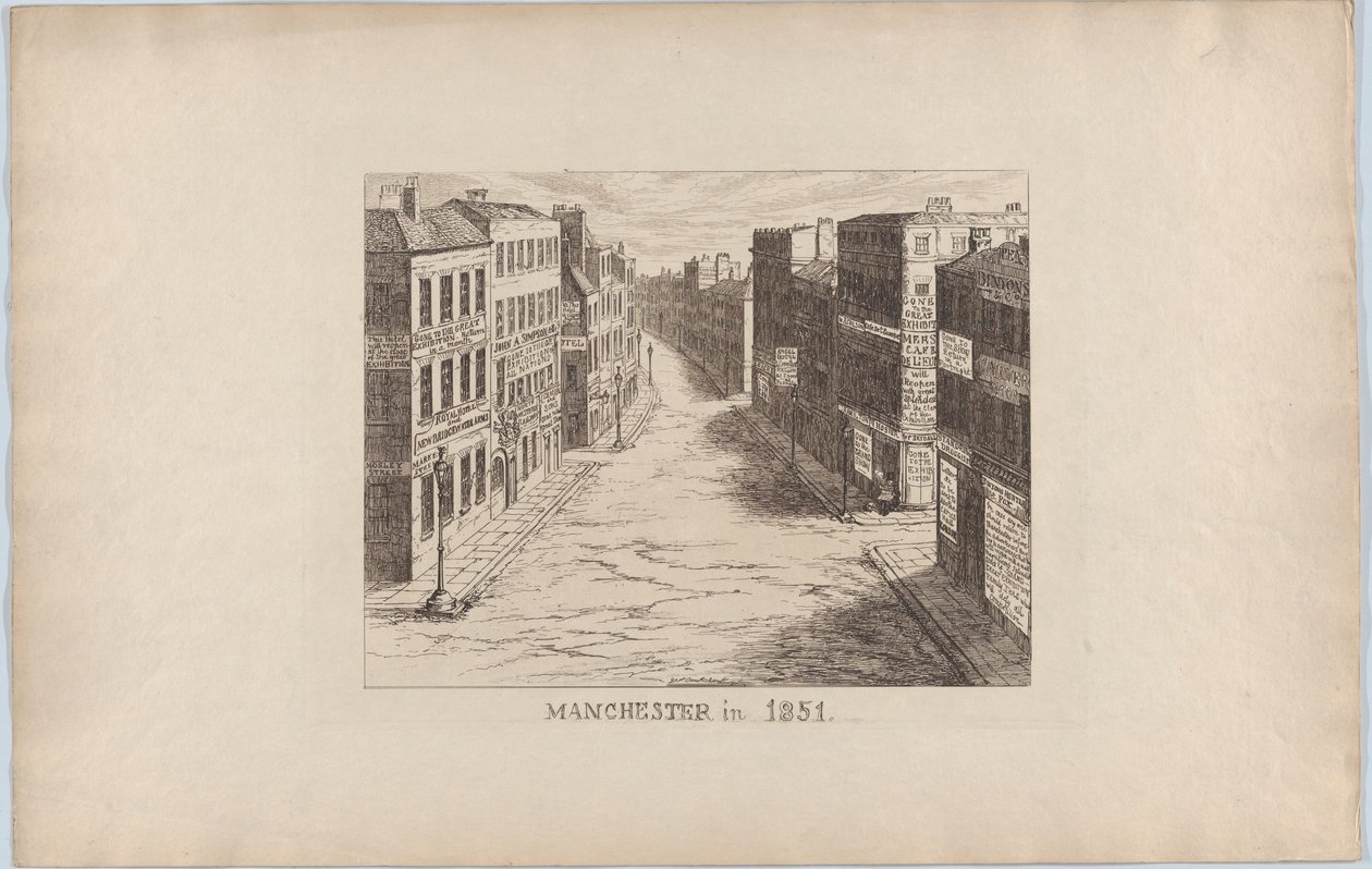 Manchester, v roce 1851, 1851, 1851. od George Cruikshank