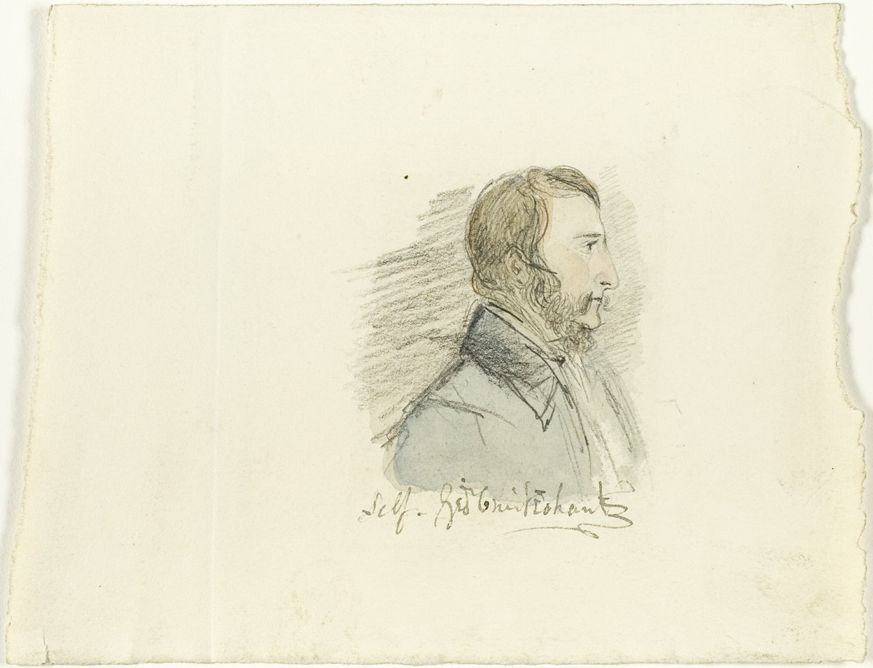 Autoportrét z profilu od George Cruikshank