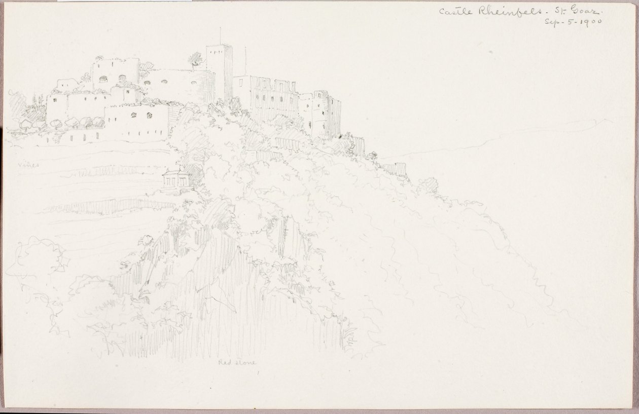 Zámek Rheinfels, St. Goar od George Elbert Burr