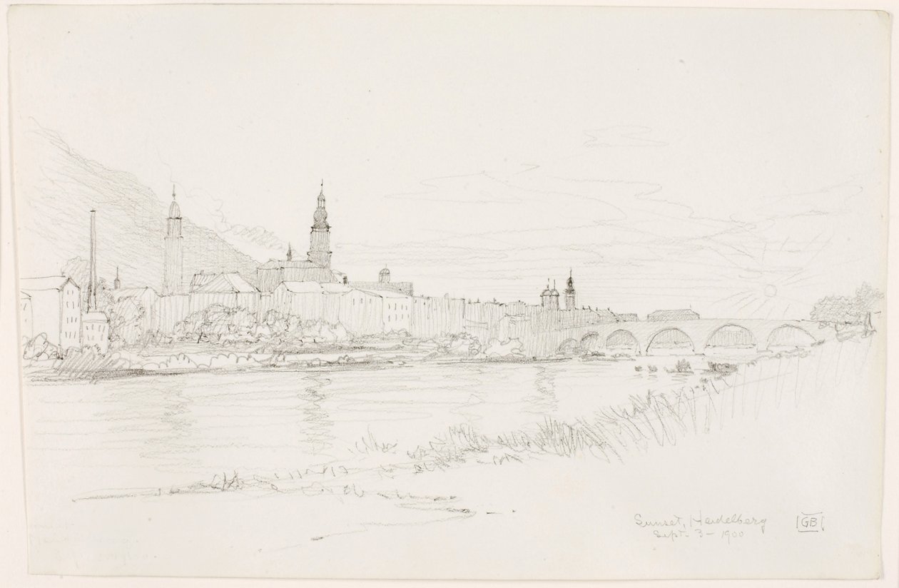 Západ slunce, Heidelberg od George Elbert Burr