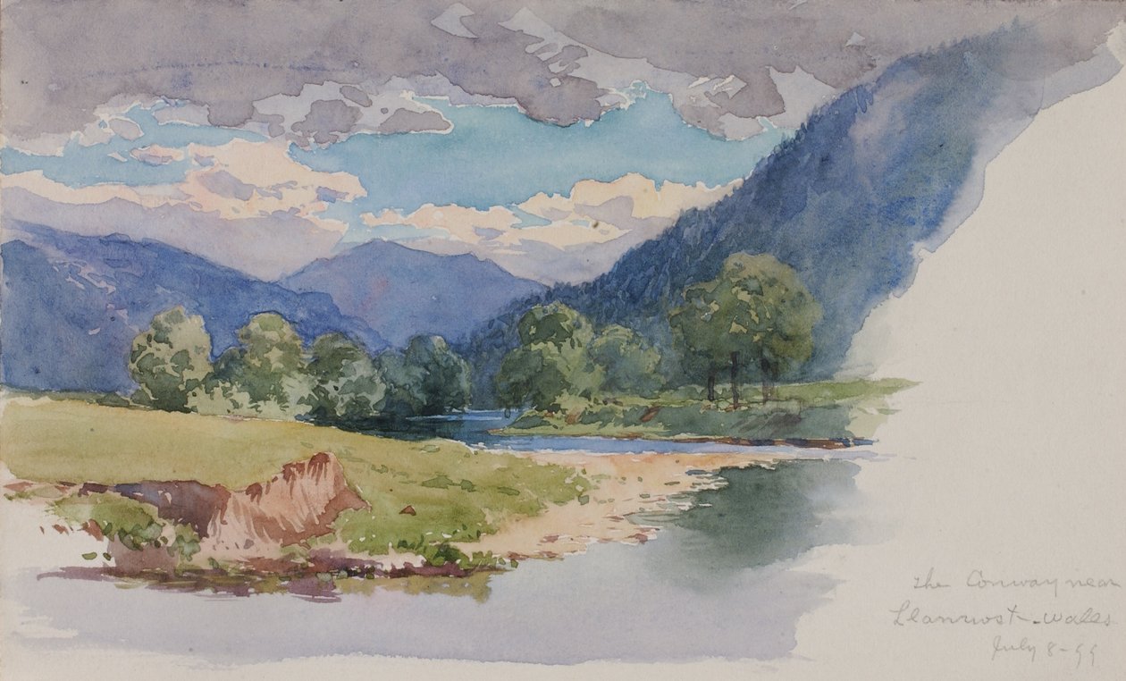 The Conway, poblíž Llanrwstu, Wales od George Elbert Burr
