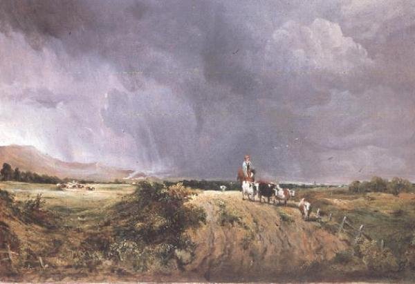Krajina s krávami od George Frederic Watts