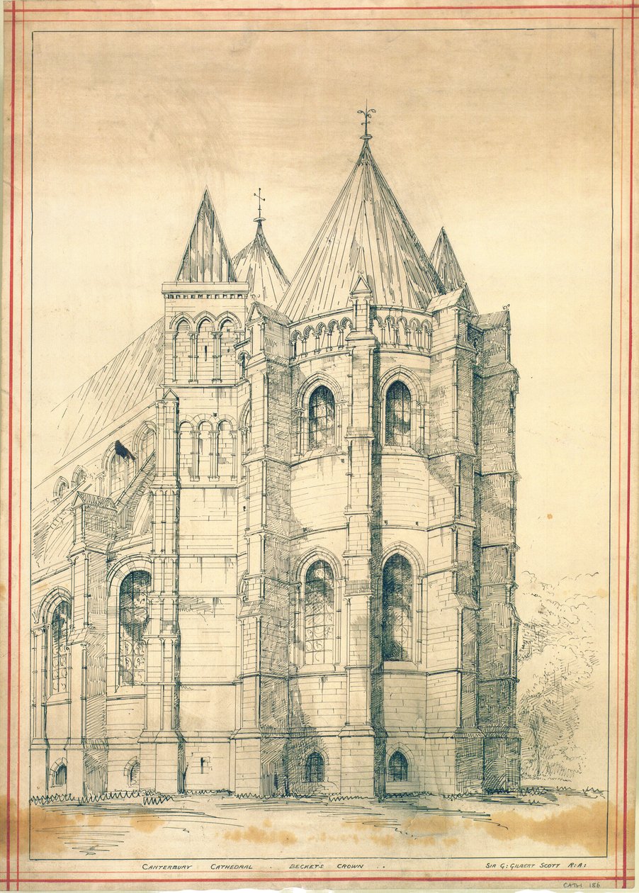 Skica, cca 1860 (papír) od George Gilbert Scott