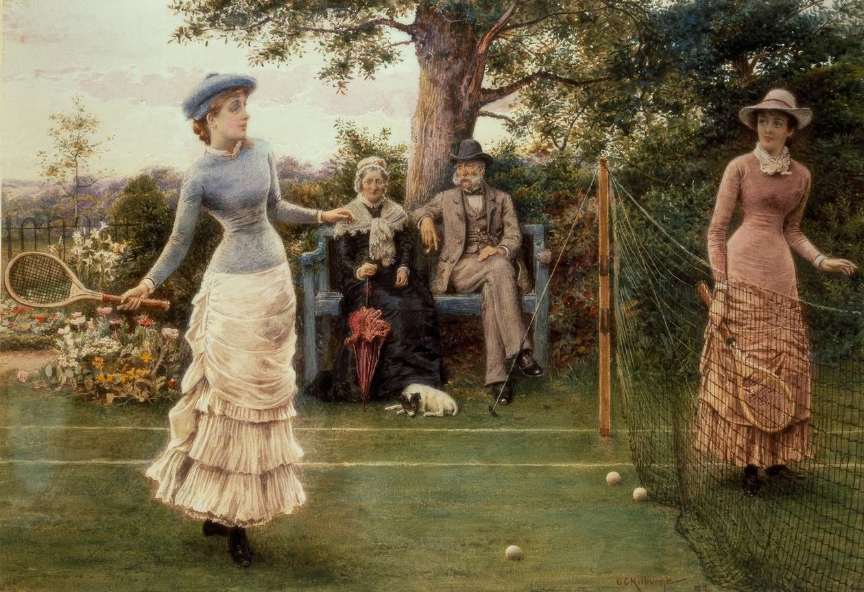 G.G. Kilburne, tenisová hra / obraz, 1882 od George Goodwin Kilburne