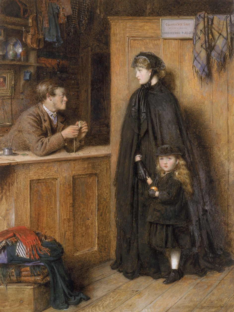 Majitel zastavárny (wc) od George Goodwin Kilburne