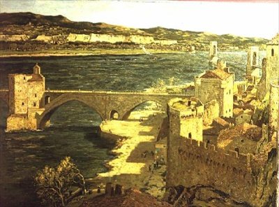 Pohled na Avignon (olej na plátně) od George Graham