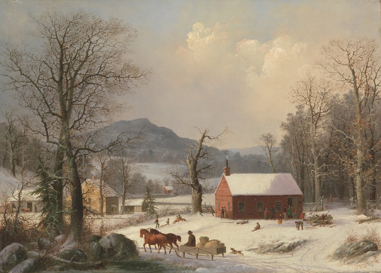 Red School House (venkovská scéna) od George Henry Durrie