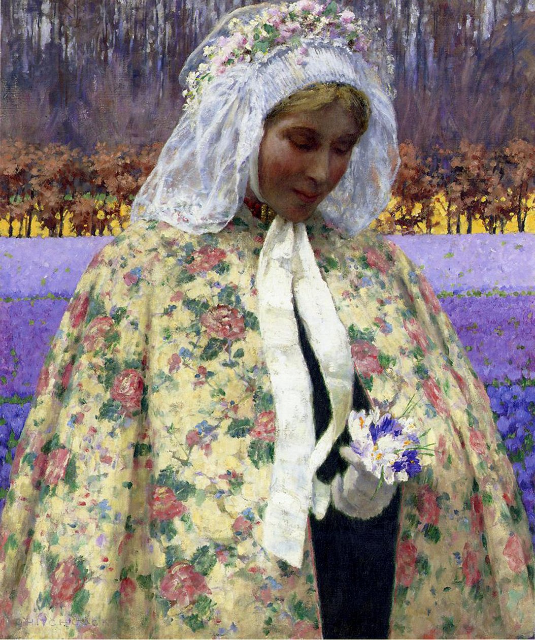 Velikonoce, nevěsta v Brabantsku, kolem roku 1904 od George Hitchcock
