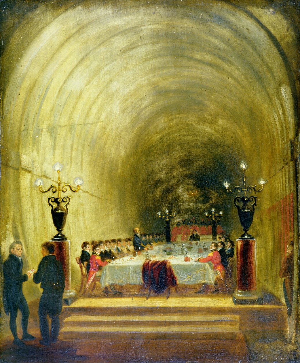 Banket v tunelu Temže, c.1827 od George Jones