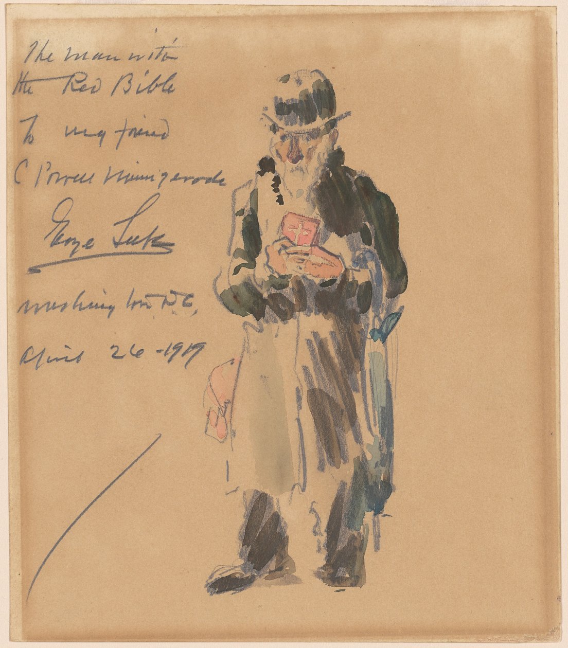 Muž s červenou biblí od George Luks