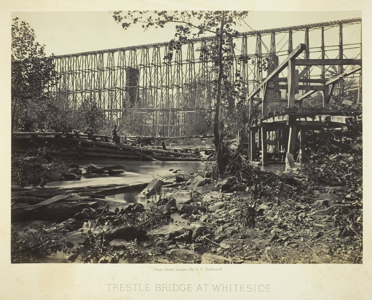 Most Trestle Bridge u Whiteside od George N. Barnard