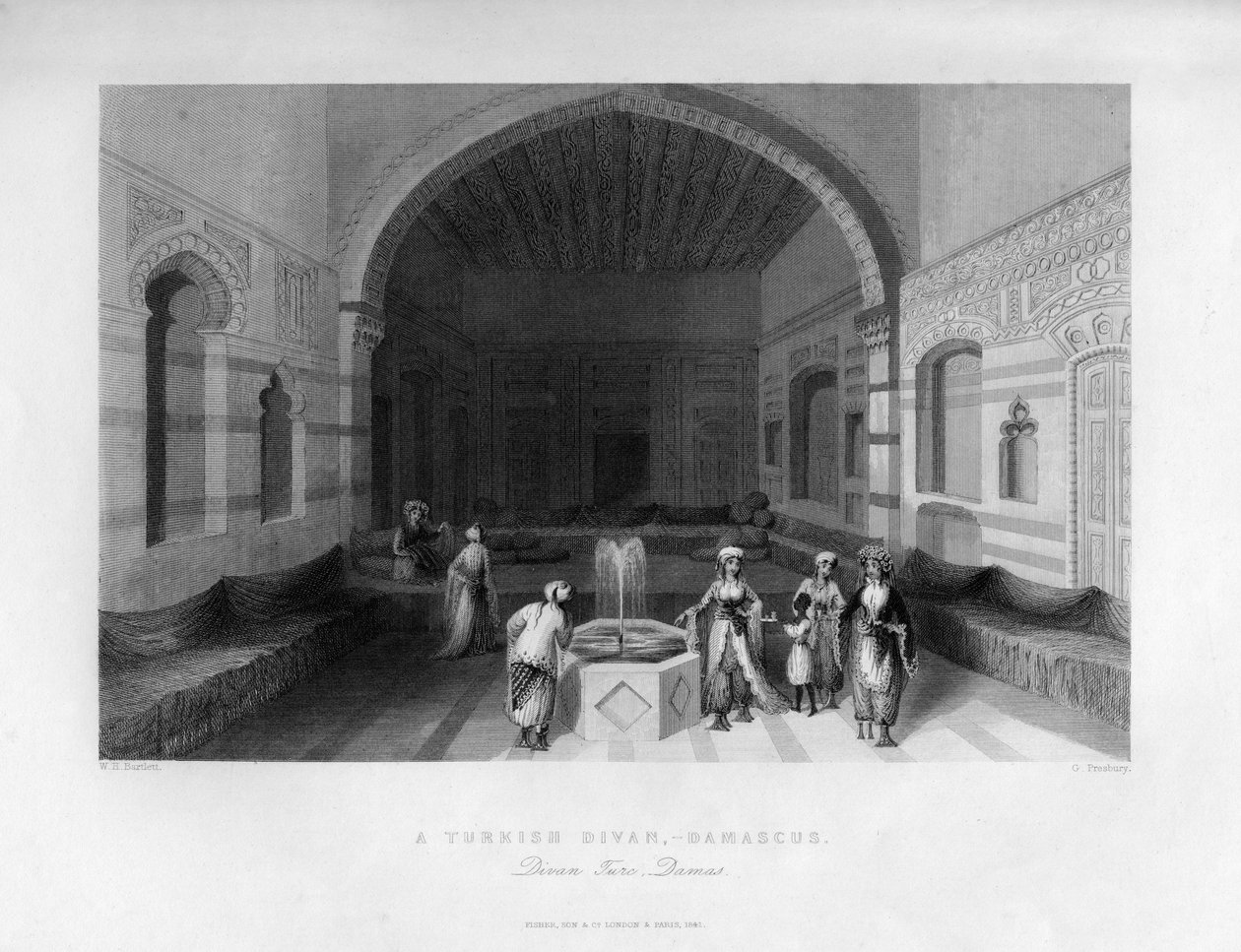 Turecký divan, Damašek, Sýrie, 1841. od George Presbury